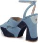 Dee Ocleppo Havana denim sandalen met plateauzool Blauw - Thumbnail 3