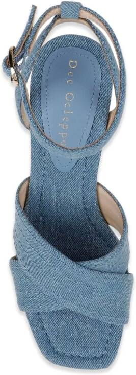 Dee Ocleppo Havana denim sandalen met plateauzool Blauw