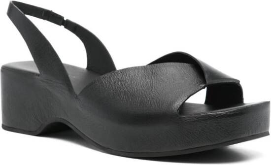Del Carlo 50mm leren sandalen met gekruiste bandjes Zwart