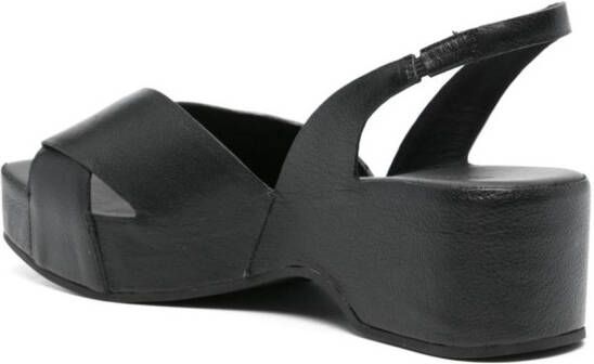 Del Carlo 50mm leren sandalen met gekruiste bandjes Zwart