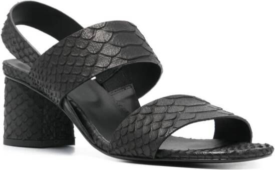 Del Carlo Leren sandalen Zwart