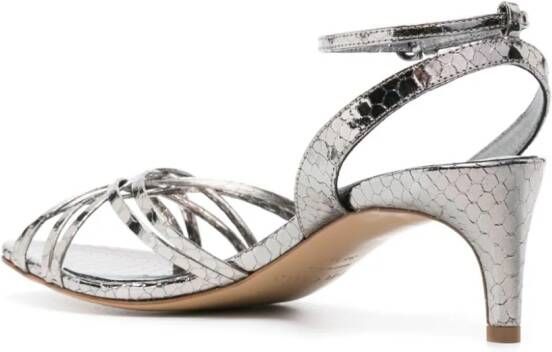 Del Carlo 55mm sandalen met slangenleer-effect Grijs
