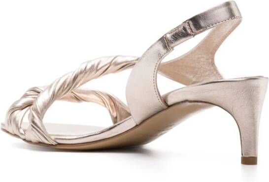 Del Carlo 60mm gedraaide leren sandalen Zilver