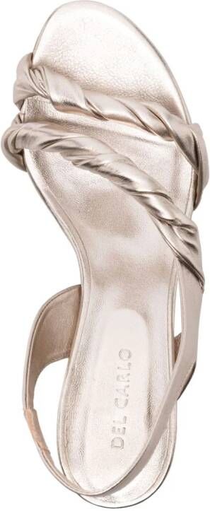 Del Carlo 60mm gedraaide leren sandalen Zilver