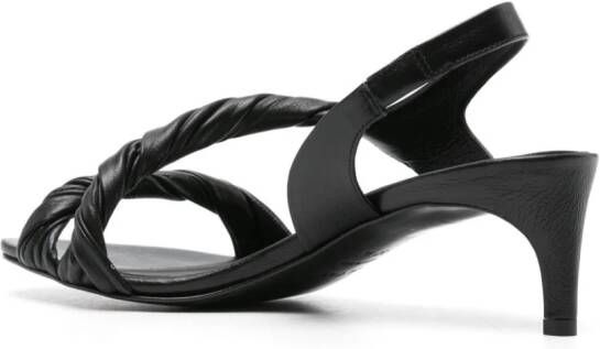 Del Carlo 60mm gedraaide leren sandalen Zwart