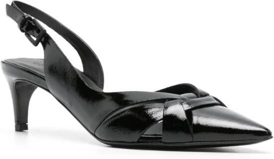 Del Carlo 60mm slingback leren sandalen Zwart