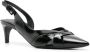 Del Carlo 60mm slingback leren sandalen Zwart - Thumbnail 2