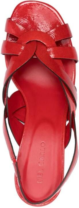 Del Carlo 65mm lakleren sandalen Rood