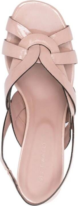 Del Carlo 65mm lakleren sandalen Roze