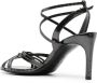 Del Carlo 85mm sandalen met slangenleer-effect Zwart - Thumbnail 3