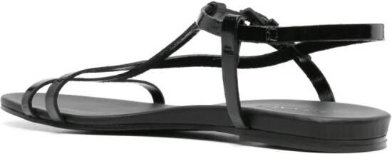 Del Carlo Neil lakleren sandalen Zwart