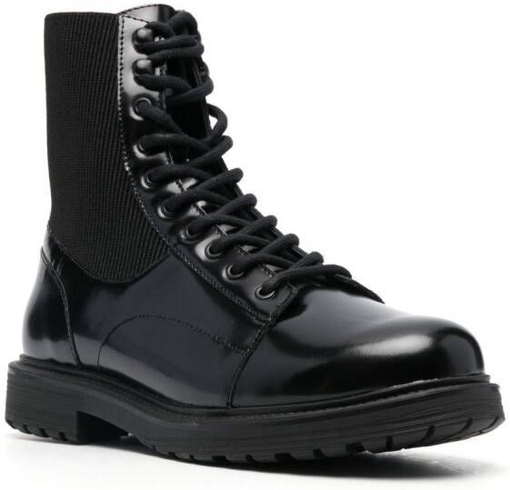 Diesel Alabama combat boots met elastisch vlak Zwart