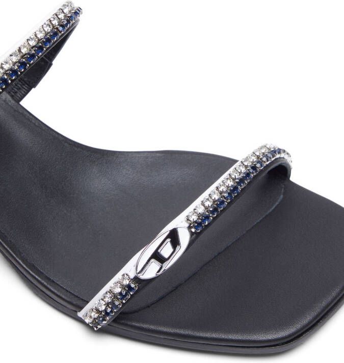 Diesel D-Kittie sandalen met open neus en gesp Zwart