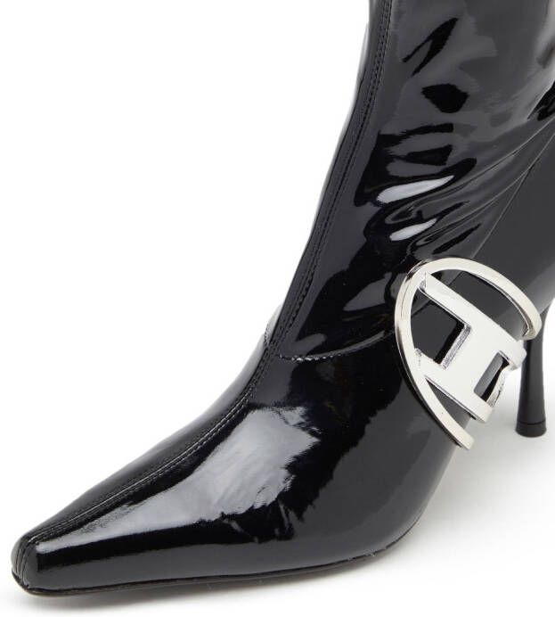 Diesel D-Eclipse laarzen met logo Zwart
