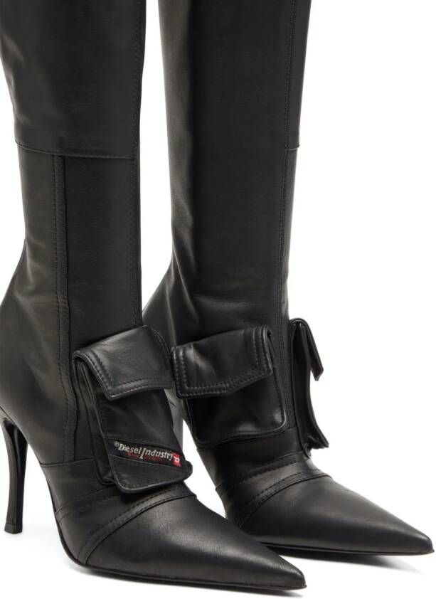 Diesel D-Venus Pocket leren laarzen Bruin