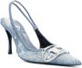 Diesel D-Venus 80mm denim slingback pumps Blauw - Thumbnail 2