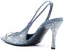 Diesel D-Venus 80mm denim slingback pumps Blauw - Thumbnail 3