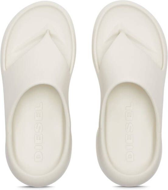 Diesel Sa-Maui X teenslippers met logo-reliëf Wit