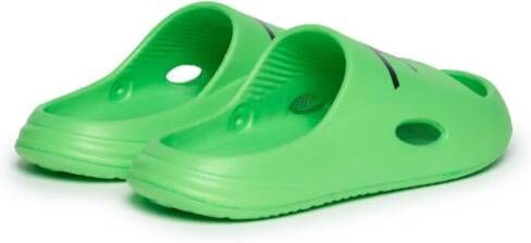 Diesel Kids Chunky slippers met logoprint Groen