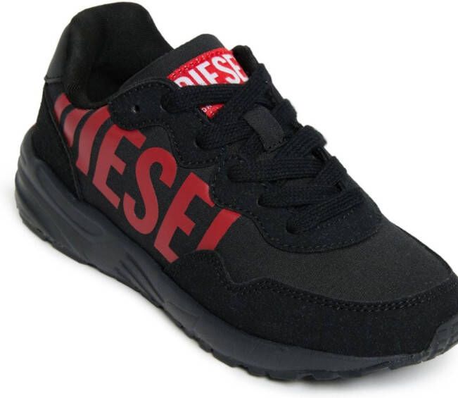 Diesel Kids Sneakers met logoprint Zwart