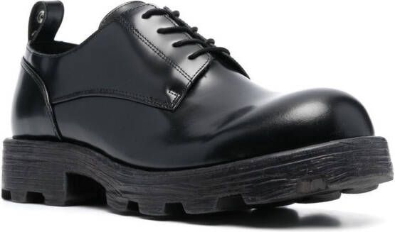 Diesel D-Hammer leren Oxford schoenen Zwart
