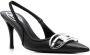 Diesel D-Venus 80mm leren slingback pumps Zwart - Thumbnail 2