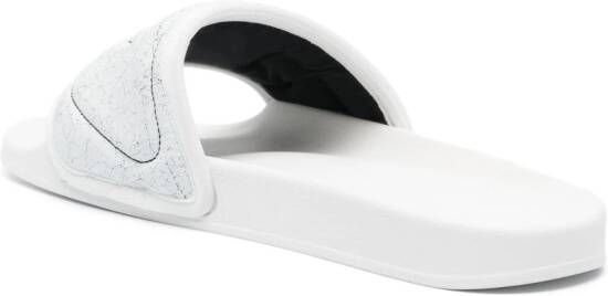 Diesel Mayemi slippers met geborduurd logo Wit