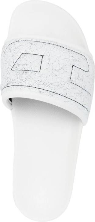 Diesel Mayemi slippers met geborduurd logo Wit