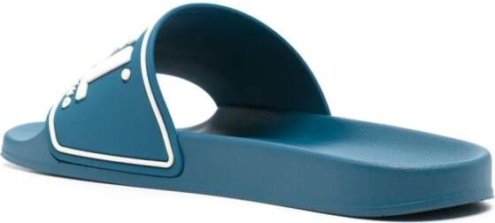 Diesel Sa-Mayemi slippers met logo-reliëf Blauw