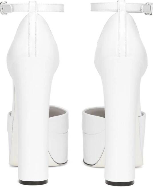 Dolce & Gabbana 105mm lakleren pumps met plateauzool Wit