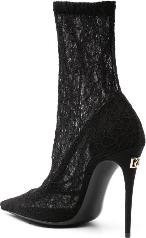 Dolce & Gabbana Laarzen met kant Zwart