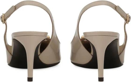 Dolce & Gabbana Slingback pumps met logo Beige