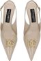 Dolce & Gabbana Slingback pumps met logo Beige - Thumbnail 4