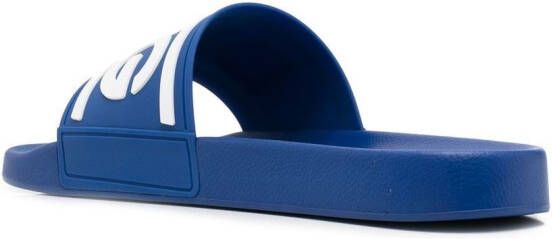 Dolce & Gabbana Badslippers met logoprint Blauw