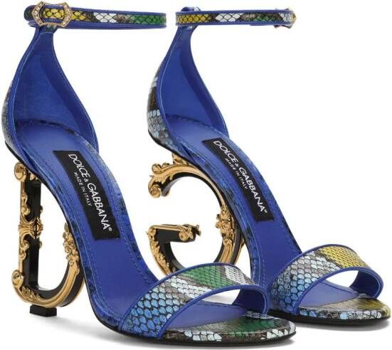 Dolce & Gabbana Baroque DG sandalen Blauw