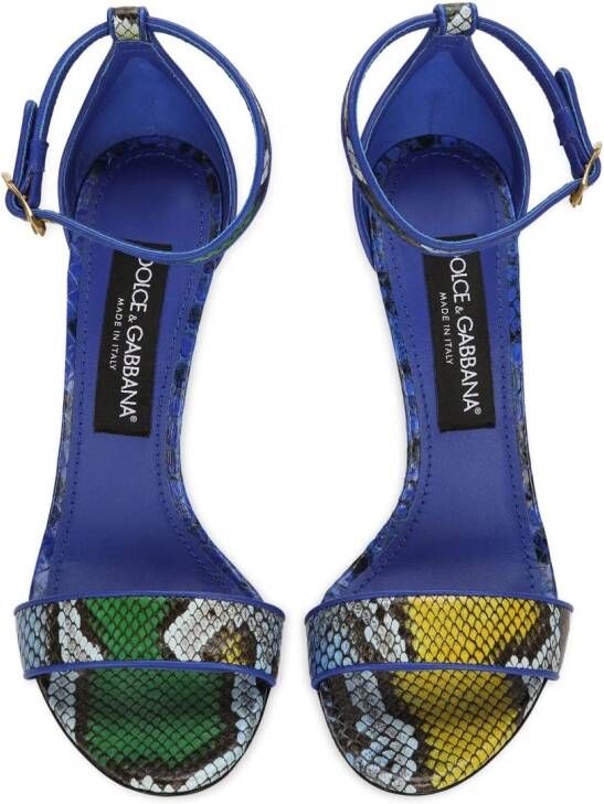 Dolce & Gabbana Baroque DG sandalen Blauw