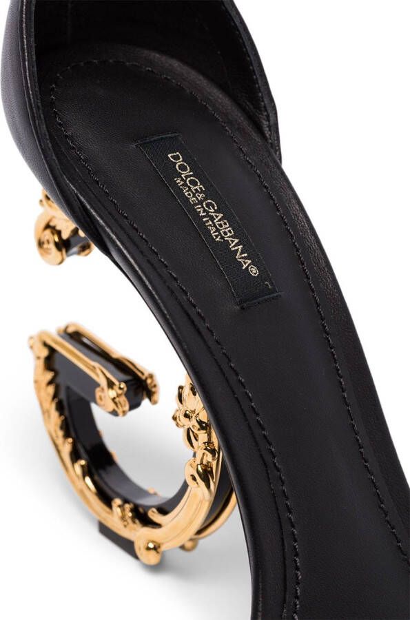 Dolce & Gabbana Baroque leren sandalen Zwart