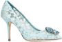 Dolce & Gabbana 90 mm Lace Rainbow pumps met brochedetail Blauw - Thumbnail 2