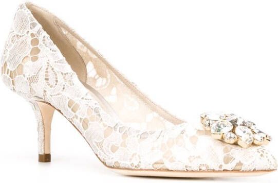 Dolce & Gabbana 60 mm Lace Rainbow pumps met brochedetail Grijs