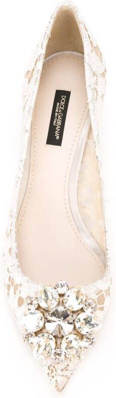 Dolce & Gabbana 60 mm Lace Rainbow pumps met brochedetail Grijs
