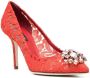 Dolce & Gabbana 60 mm Lace Rainbow pumps met brochedetail Rood - Thumbnail 2