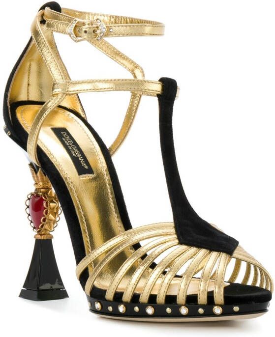 Dolce & Gabbana Bette gebeeldhouwde hak sandalen Zwart