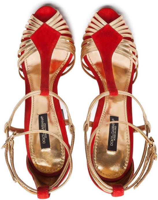 Dolce & Gabbana Bette sandalen met bewerkte hak Rood