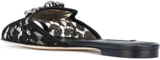 Dolce & Gabbana Bianca embellished flat sandals Zwart