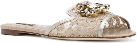 Dolce & Gabbana Bianca flat sandals Beige