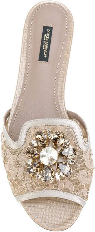 Dolce & Gabbana Bianca flat sandals Beige
