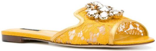 Dolce & Gabbana Bianca flat sandals Geel