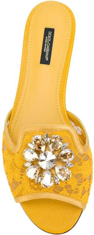 Dolce & Gabbana Bianca flat sandals Geel