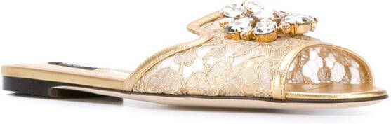 Dolce & Gabbana Bianca flat sandals Metallic