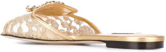 Dolce & Gabbana Bianca flat sandals Metallic